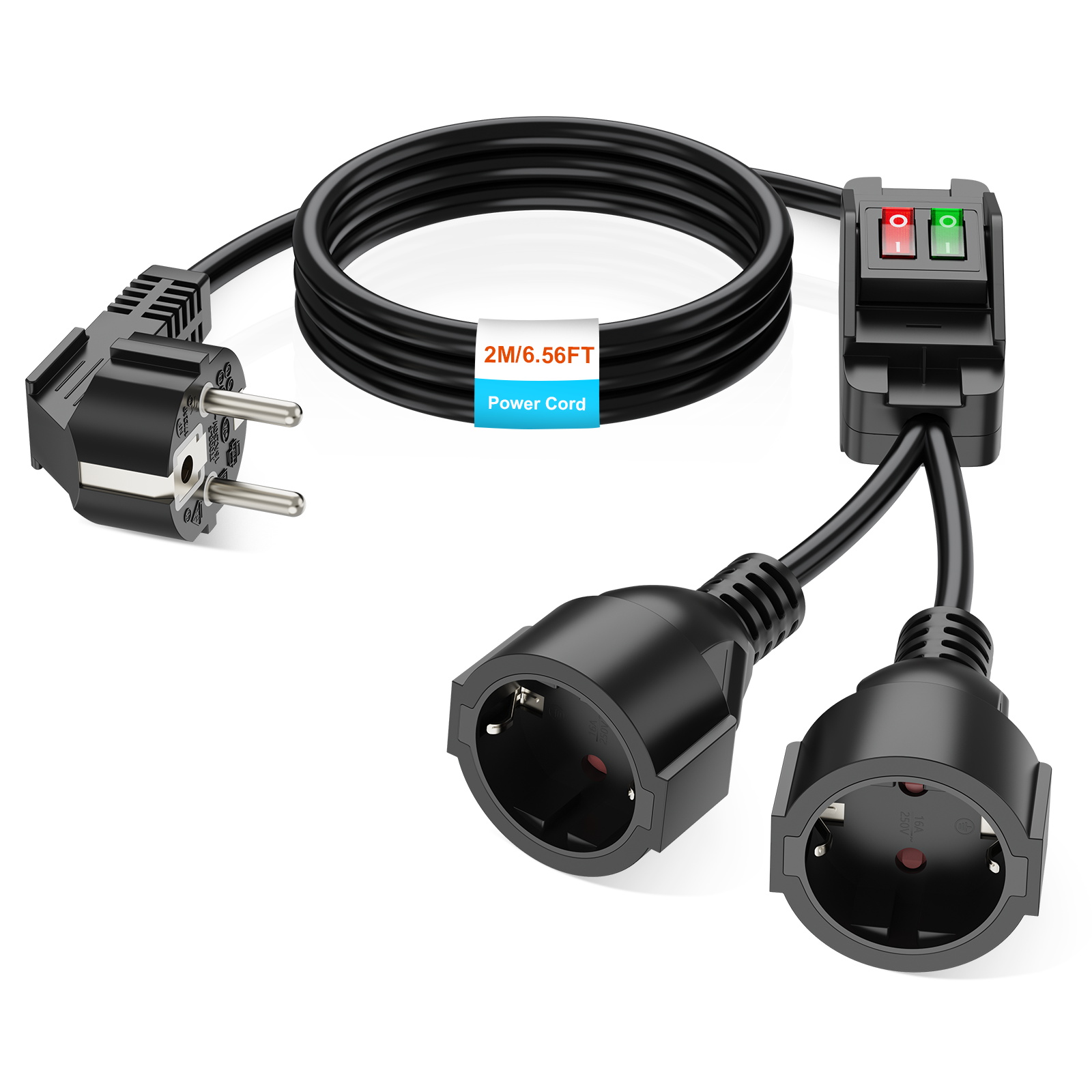 Outdoor Power Extension - EU 플러그 40cm/2m 연장 코드 듀얼