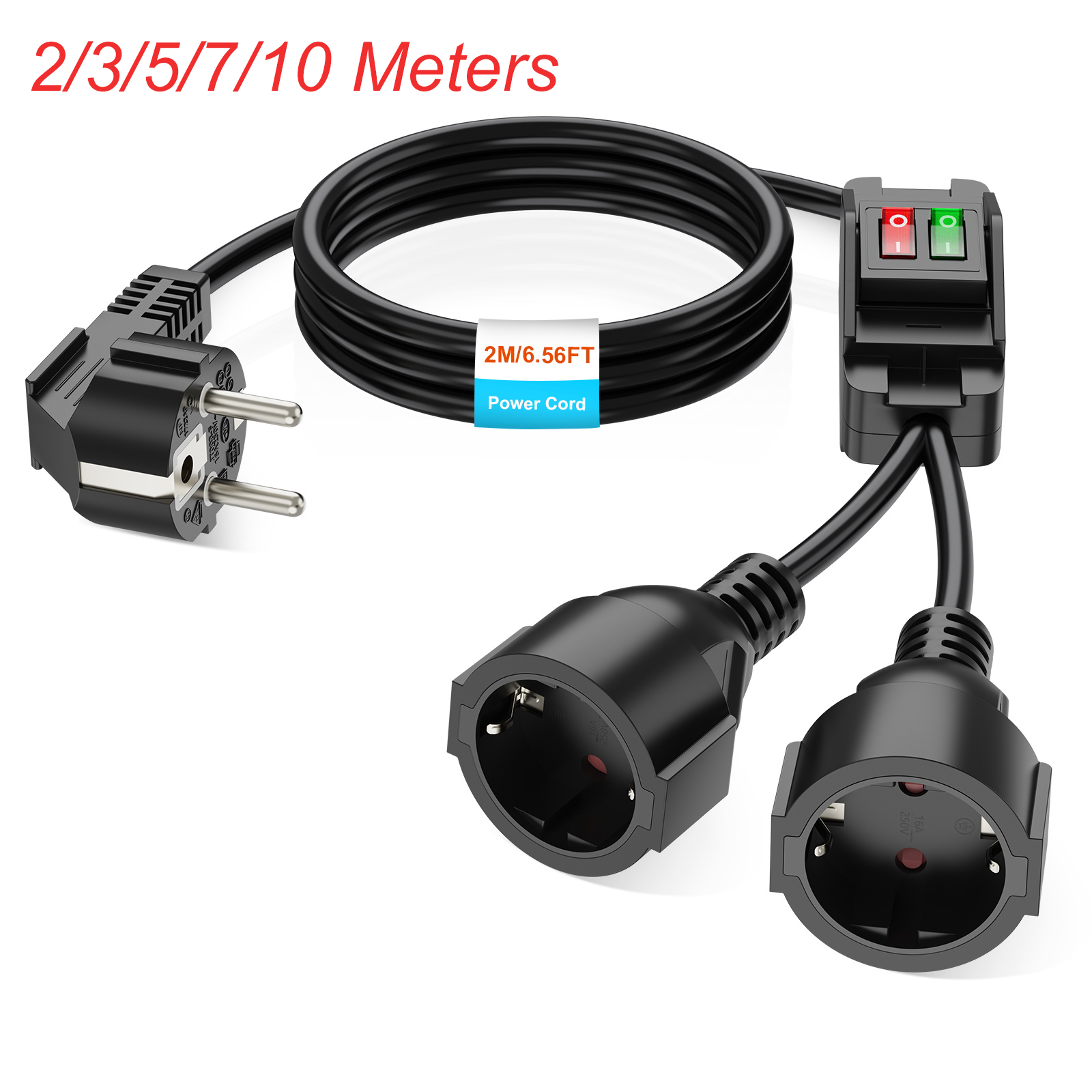 Outdoor Power Extension - EU 플러그 연장 코드 ON/OFF 스위치