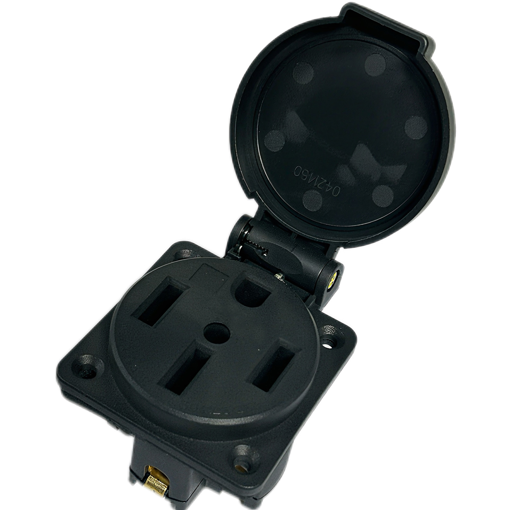 Outdoor Power Receptacle Box - 블랙 방수 50암페어 발전기 RV 전원
