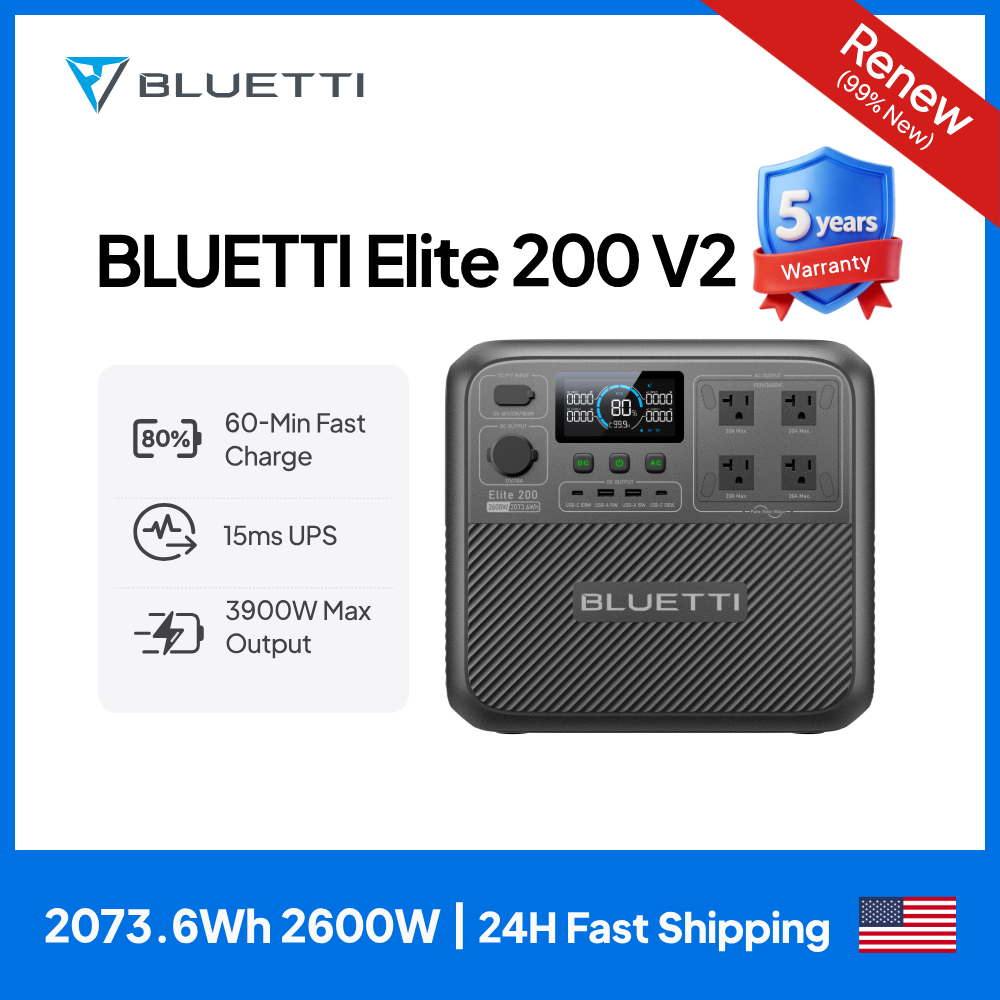 Outdoor Power Generator - 【리뉴얼】BLUETTI Elite 200 V2 휴대용 발전소