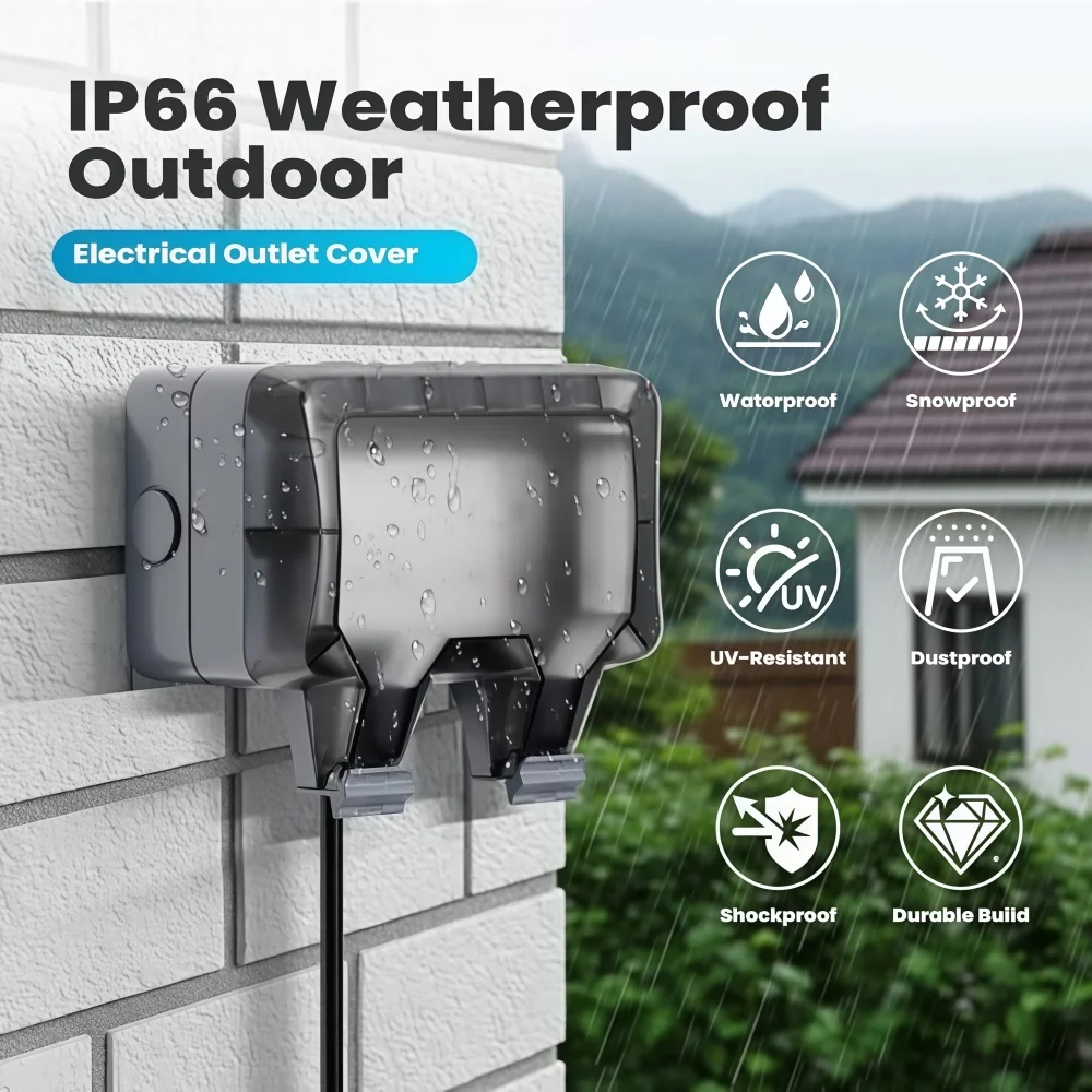 방수 야외 소켓, 보호 커버가 있는 이중 전원 콘센트, - Outdoor Power Point Cover 리뷰 및 가격
