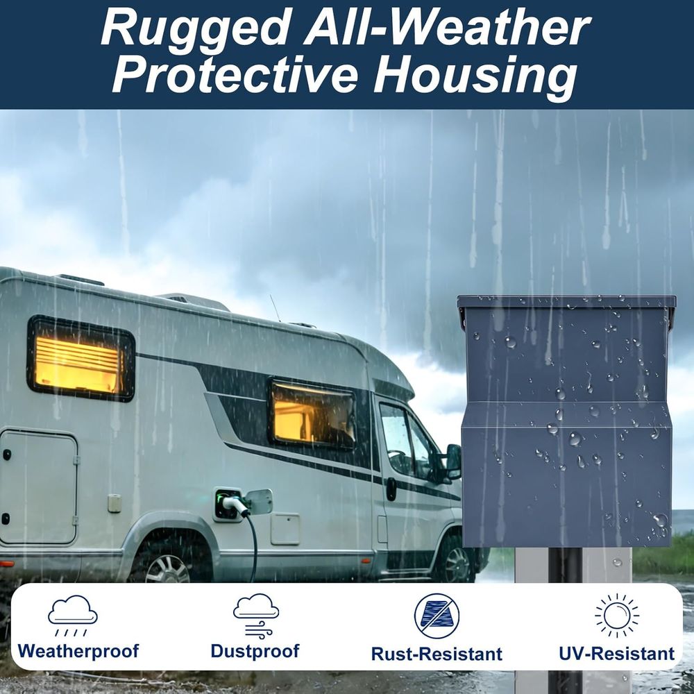 차단기가 있는 RV 전기 패널, 임시 전원 RV 콘센트 - Outdoor Power Receptacle Box 리뷰 및 가격