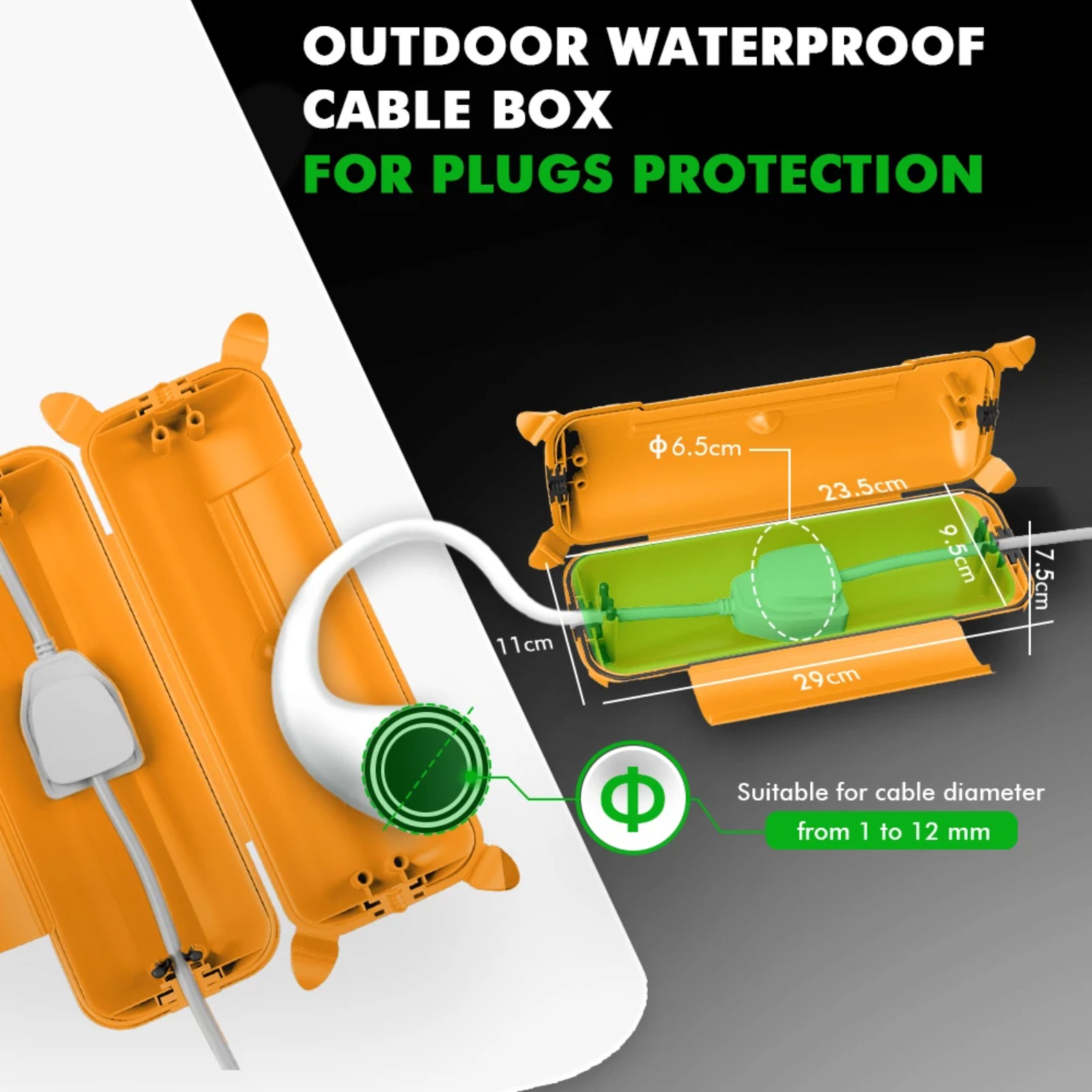 IP44 방수 야외 연장 코드 커버 29x11x7.5c - Outdoor Power Extension 리뷰 및 가격