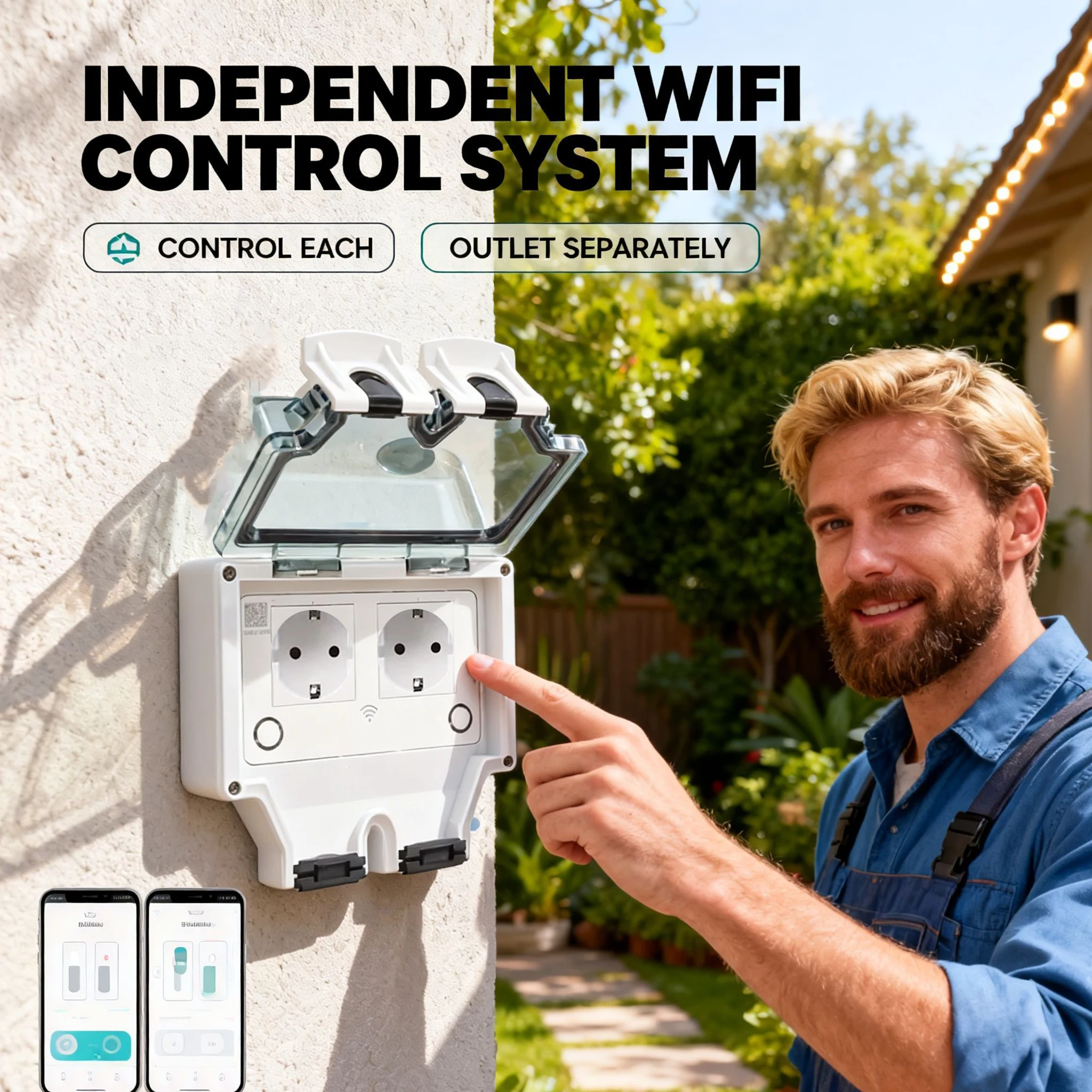 투야 방수 전기 벽면 콘센트 EU FR KR IL IP - Outdoor Power Equipment Brands 리뷰 및 가격