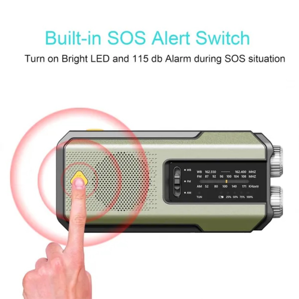 비상용 태양광 핸드크랭크 NOAA 기상 라디오, 3중  - Outdoor Power Equipment Brands 리뷰 및 가격