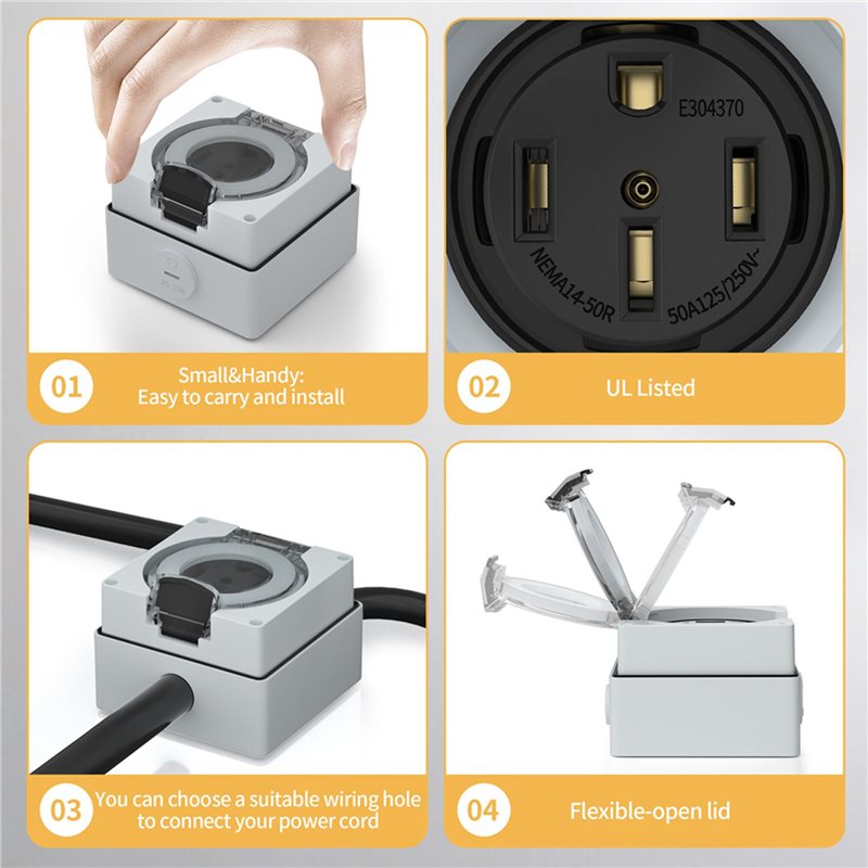 T21C 6X 50Amp 전원 콘센트 박스, 125/2 - Outdoor Power Receptacle Box 리뷰 및 가격